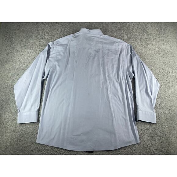 Alfani Shirt Mens 34 - 35 XL Button Down 17 inch Gray Solid Pinpoint Non Iron - Picture 6 of 11